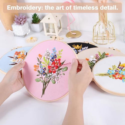 RidaaFri 3 Pack Embroidery Kit for Beginners, Flower DIY Adults Starter Kit - Image 4