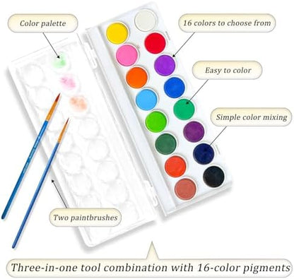 Watercolor Workbooks for Adults Beginners & Teens, 16 Colors 15 Beautiful Paintings, Pre-Outlined Designs, Easy Watercolor Art Book（Rose Flowers） - Image 3
