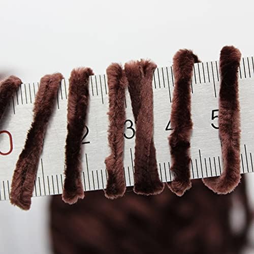 NICEEC 2 Skeins Soft Chenille Yarn 2 x255m (2X 279yds, 3X 150g)_Coffee - Image 3