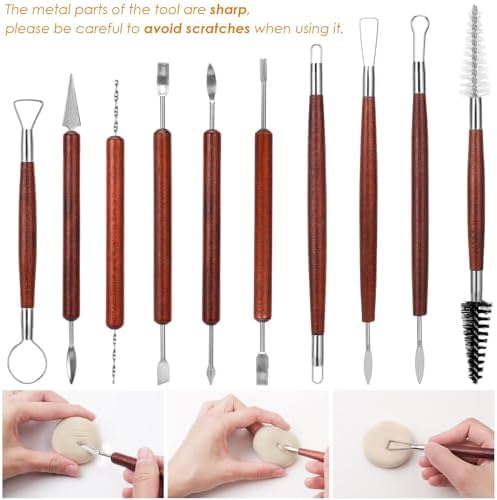 Blisstime 42pcs Pottery Tools, Clay Tools, Sculpting Tools, Pottery Kit, Air Dry Clay Tools, Pottery Clay Kit for Pottery Wheel, DIY Arts and Crafts - Image 3
