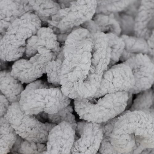JubileeYarn Fun Finger Loops Yarn - Light Grey - 4 Skeins - Image 2