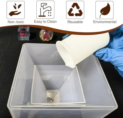 Pyramid Resin Molds Silicone,5"-7.4" 3 Pcs Inner Molds and 1 Plastic Frame - Image 5