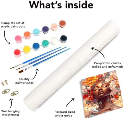 Clendo DIY African Woman Paint by Numbers for Adults Canvas, Flowers and Girl Paint by Number Kits on Canvas - Oil Painting Kits Arts and Crafts for Home Decor 16x20 inch(Without Frame) - Image 7