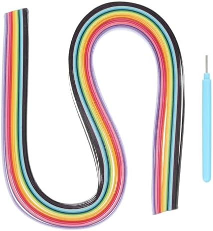 MECCANIXITY Paper Quilling Kit, 21.3 Inch 5mm 24 Colors Paper Quilling Strips with Blue Pen for Beginners DIY Hand Crafts Teaching Tools Flower Decoration(Multi-Colored, Pack of 120) by MECCANIXITY