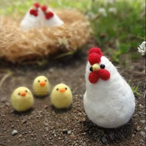 WellieSTR Needle Felting Kit Felt Animals Wool Felting DIY Kit : 1 Hen and 3 Chick by Unknown