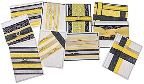 DIY Greeting Card Kit - Ribbon Cards - Handmade DIY Card Kits - Craft Kits for Kids & Adults - Card Making Kit, Thank You & Birthday Cards - Card Kit for 10 Project Card (Illuminating Ultimate Gray) by Spoolen