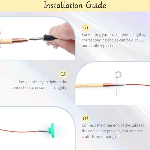 BsHooker Bamboo Interchangeable Circular Knitting Needles Set with Case - Image 4