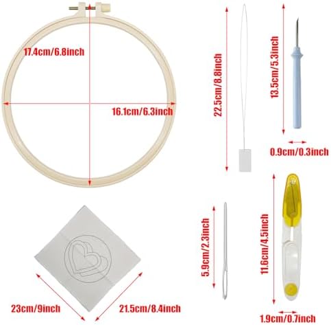 Allazone 4 PCS Punch Needle Kit, Embroidery Kit for Beginners Adults, Punch Needle Embroidery Kit, Handcraft Punch Needle Kits, Love and Flowers - Image 2