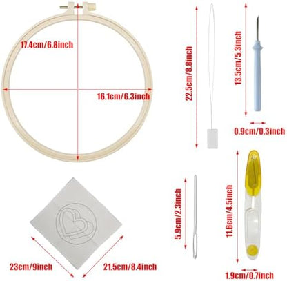 Allazone 4 PCS Punch Needle Kit, Embroidery Kit for Beginners Adults, Punch Needle Embroidery Kit, Handcraft Punch Needle Kits, Love and Flowers - Image 2