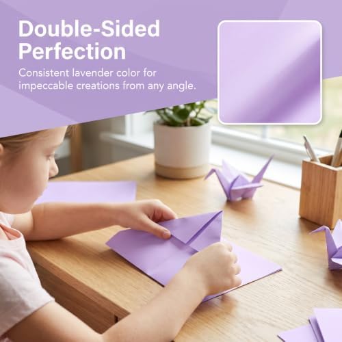 Veemoon Origami Paper Sheets 100 count 11.69 X 8.26 in Lavender Colored Printing Paper for Kids Diy Crafts Classroom Activities Family Art Projects Sheets of Papers - Image 3