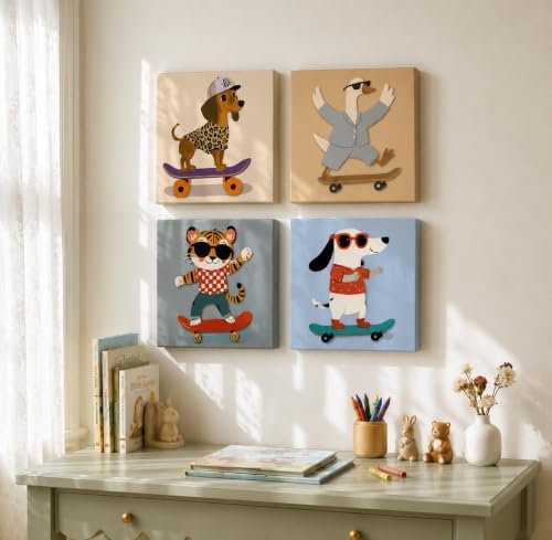 4 Packs Cute Animal Paint by Numbers Kit for Adults with Frame 8x8inch - Image 4