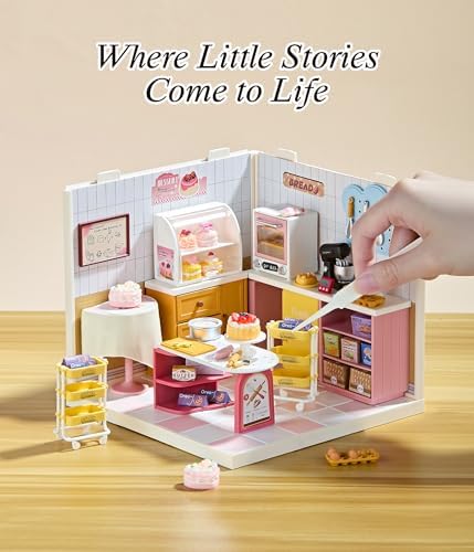 Cozy Bakery Shop Miniature House Kit with LED Light - Image 6