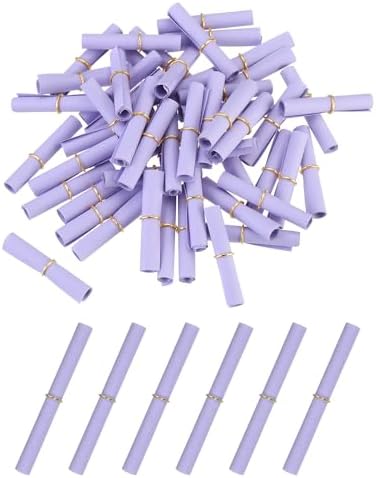 MECCANIXITY 100Pcs Message Paper Scrolls 7x14cm Lucky Wishing Purple by MECCANIXITY