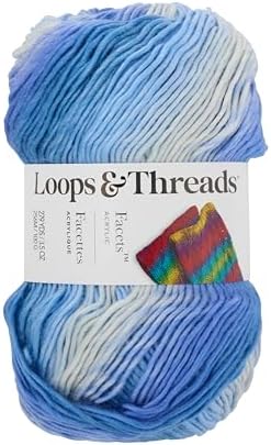 Loops & Threads Facets Yarn - Yarn for Knitting, Crochet, Weaving, and Arts & Crafts - Lapis, Acrylic, 3.5 oz - Image 4