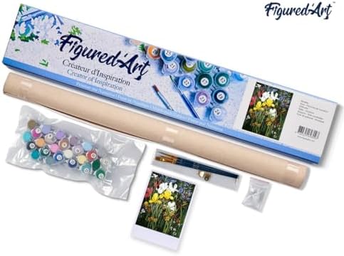 Figured'Art Paint by Numbers Kit for Adults Colorful Field of Flowers 16"x20" - Craft Art Painting DIY Kit Rolled Canvas Without Frame - Image 5