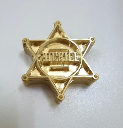 Solid Brass 1.5" Sheriff Badge Branding Iron for Wood Hats Leather Steak by AIMOADO