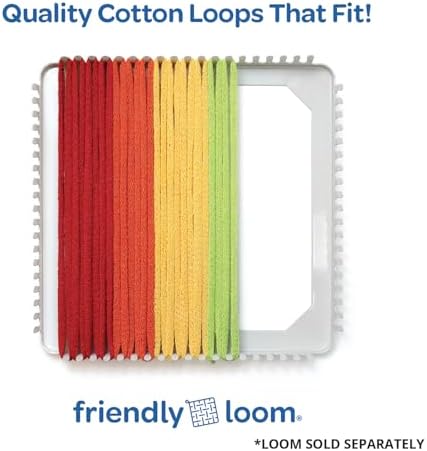 Friendly Loom Quality Cotton Weaving Loops in Rainbow Colors – 7” Traditional Size | Weave 6 Functional Potholders | Made in the USA - Image 4