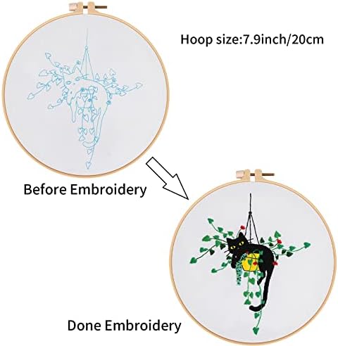 Louise Maelys Stamped Cat Embroidery Kit for Beginners Needlework - Image 3