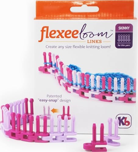 Authentic Knitting Board Flexee Loom Links Skinny, Small Gauge, for Thin Yarn, 48 Links, 96 pegs by AuthenticKnittingBoard