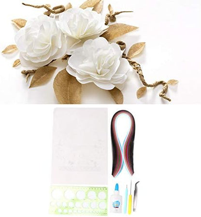 Cloimei Paper Quilling Kit DIY Craft Tool Set with Ruler Tweezers Glue Pen Awl Cardboard for Beginners Adults Art Projects Scrapbooking Home Decor 11.7x8.3in Colorful Paper Strips - Image 6