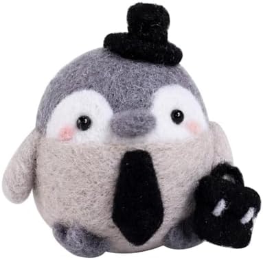 Wizardi Beginner Needle Felting Kit for Adults - Business Penguin. Bird Felting Kit 5.3x5x4cm. Felting Tools. Wool Felting Supplies. Felt Crafts. Wool Felt. F07N8-W111 - Image 2