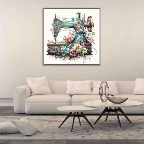Sewing Machine Stamped Cross Stitch Kit for Adults 13.7x13.7 inches - Image 3