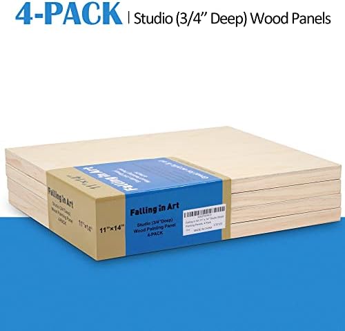 Falling in Art 4 Pack 11x14’’ Unfinished Birch Wood Panels Kit for Painting - Image 6
