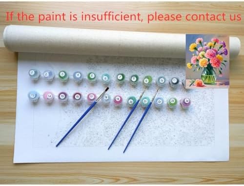 ACANDYL Flower Paint by Numbers Kit for Adults Beginner Paint by Numbers for Adults Carnation Canvas Painting by Number DIY Acrylic Oil Painting on Canvas Arts Craft Decoration 16x20 Inch - Image 6