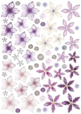 Katy Sue Dusky Violet Blooms, Die Cut Flowers & Leaves Pack. 12 Sheets of Pre-Cut Double-Sided Paper Flowers & Leaves in a Purple Colorway from Card Making Supplies. UK-Made. - Image 4
