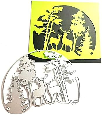 Scrapbooking Die-Cuts, Christmas Metal Cutting Dies for Card Making, Paper Craft Punch Template, Background Embossing Stencils, DIY Album Décor (Christmas Tree Deer-12.5x10cm) - Image 2