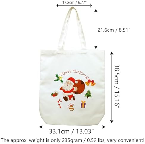 CREAWONDER Canvas Tote Bag Embroidery Kit with Pattern for Beginners, Arts and DIY Embroidery Crafts Kits for Adults, Include Instructions, Thimble, Embroidery Hoops, Color Threads and Tool - Image 6