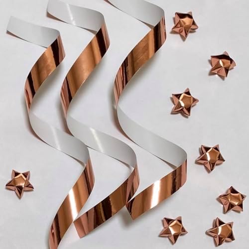 500-Strips Rose Gold Foil Paper Strips for Making Origami Stars, Lucky Stars, Puff Stars. Reflective Mirror Shiny Paper Strips, 0.5 x 11 inch. (Rose Gold Foil, 500) - Image 2