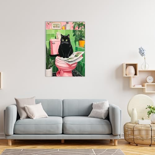 MAXBYE Paint By Numbers Kit for Adults with Frame and Wooden Easel, Black Cat Acrylic Simple Oil Painting Kits for Beginners, Gift Home Wall Garden Decor Any Festival 10×14 in - Image 4