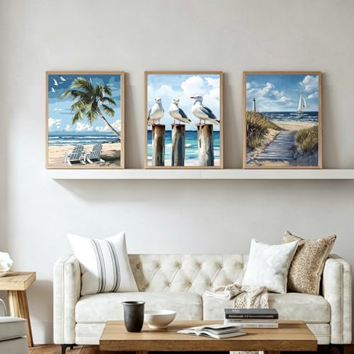 PHANTASYART 3 Pack Beach Paint by Numbers Kit for Adults 12x16inch - Image 4