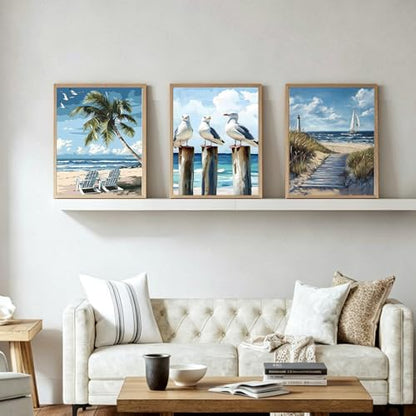 PHANTASYART 3 Pack Beach Paint by Numbers Kit for Adults 12x16inch - Image 4