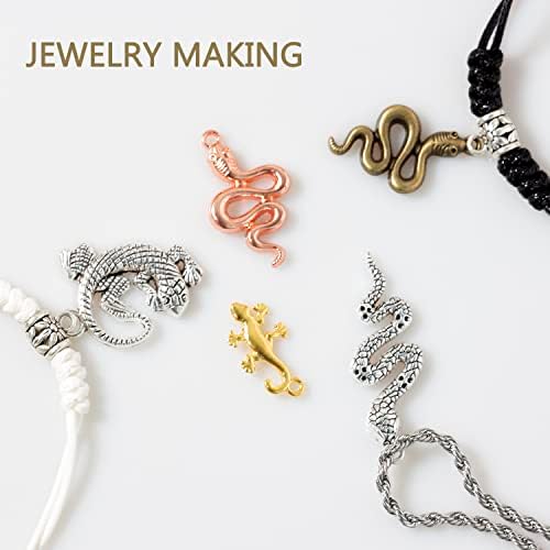 stino 100g Metal Pendant Charms for Jewelry Making, Bulk Silver & Gold Plated Charms for Braclet Necklace Crafts, Animal Plant Flower Pet and so on - Image 5