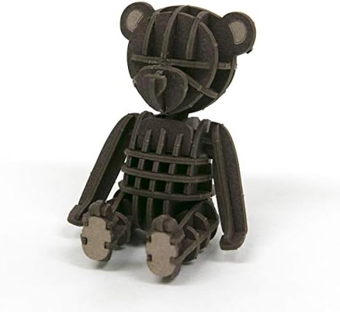 Teddy Bear Brown Paper 3D Puzzle - Laser Cut Miniature Animal Craft Kit for Kids and Adults - Birthday Gift and Party Favor for Puzzle and Origami Paper Craft Enthusiasts by Unknown