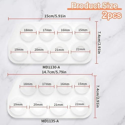 2Pcs Resin Ring Molds,Silicone Resin Rings Making Kit,Round Pendant Jewelry Casting Mold for DIY Earrings Necklace Pendants Keyrings Crafts Decorations Making (8 Different Sizes) - Image 2