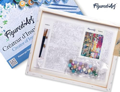 Figured'Art Paint by Numbers for Adults with Frame Turtle Design 16"x20" - Craft Art Painting DIY Kit Canvas Already Stretched on a Wooden Frame - Image 5