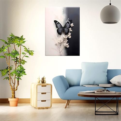 Butterfly Paint by Numbers Kit for Adults Framed Canvas,Painting by Numbers Kits with Frame on Canva for Beginner,DIY Watercolor Oil Painting Frame for Birthday Gift Decor for Home Wall. (butterfly1) - Image 7