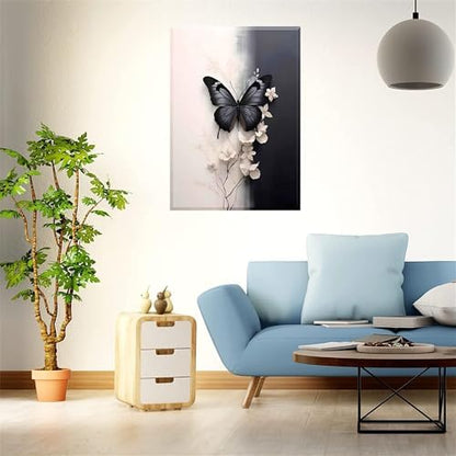 Butterfly Paint by Numbers Kit for Adults Framed Canvas,Painting by Numbers Kits with Frame on Canva for Beginner,DIY Watercolor Oil Painting Frame for Birthday Gift Decor for Home Wall. (butterfly1) - Image 7