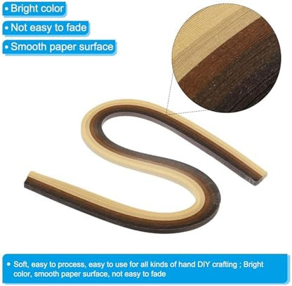 PATIKIL 120pcs Quilling Strips Paper 1/8"(3mm) 21" Origami Paper Quilling Strip for Art DIY Hand Craft Christmas, Gradient Brown - Image 3