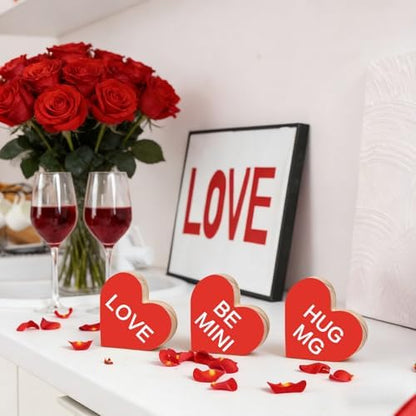 Wood Heart Painting Kit, 6 Unfinished Wooden Hearts with Craft Paint Set for Couples Activity, Blank Heart Signs for DIY Crafts, Personalized Tabletop Decor and Romantic Gift - Image 2