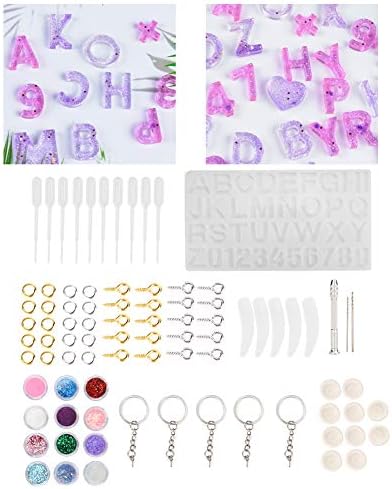 Silicone Mold Resin Jewelry Making Kit, DIY Resin Craft Set with Glitter Powder and Accessories, Reusable Non - for Necklace Pendants and Decor - Image 2