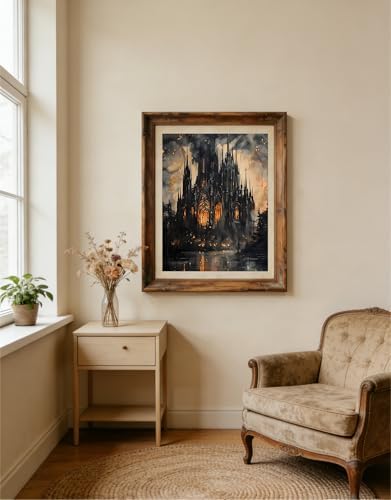 CraftBliss Paint by Numbers for Adults, Gothic Castle DIY Painting Kit, Dark Fantasy Wall Art with Pre-Printed Canvas & Acrylic Paints, Dark Academia Home Decor, 12 x 16 Inch - Image 5