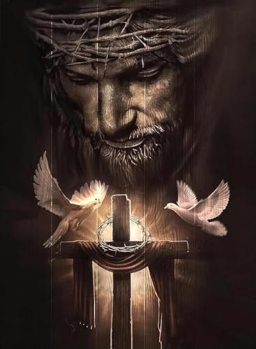 Jesus Paint by Numbers Kit for Adults Framed Canvas 12X16 in, Frameworkless by FairylandJinWenn