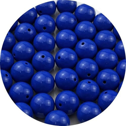 40pcs Acrylic Round Beads for Crafts 18mm Resin Candy Color Spacer Beads with Hole for Jewelry Making Sewing Crafts Decoration Necklaces Bracelets Earrings Supplies(Light Sapphire Blue) by Unknown