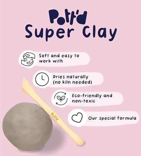 Pott'd Mini Pottery Kits | Air Dry Clay Pottery Kit for Adults | Includes Paints, Brushes, and Potters Tools | Free Online Step-by-Step Tutorial | Perfect for Beginners | Bring The Studio to Your Home - Image 5