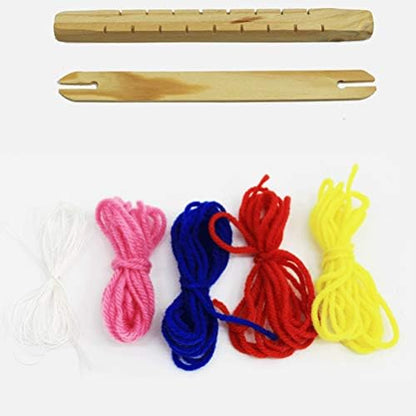 Healifty DIY Handloom Weaving Loom Kit for Kids 2 pcs Wooden Hand Knitting Toys for Beginners Creative Craft Tool to Make Belts Scarves Accessories Ages 36 Months - Image 6