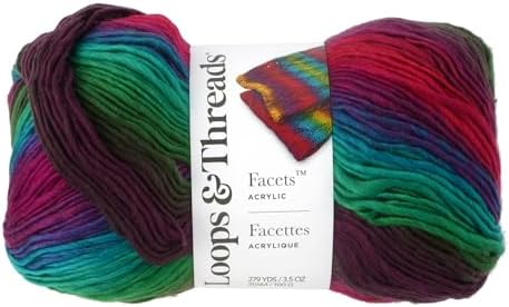 Loops & Threads Facets Yarn - Yarn for Knitting, Crochet, Weaving, and Arts & Crafts - Multi, Acrylic, 3.5 oz - Image 5